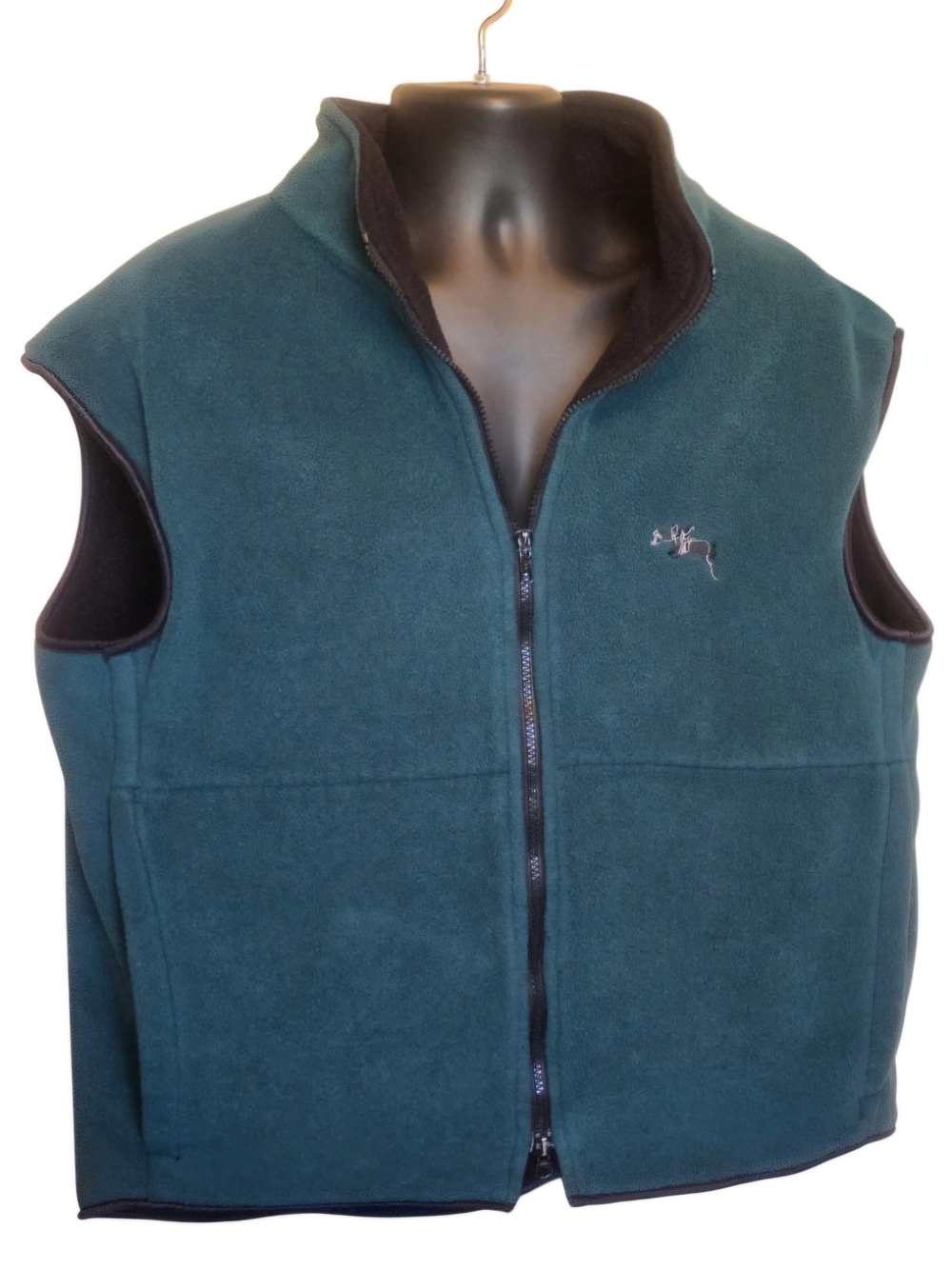 Helmet Helpers Green Full Zip Fleece Equestrian Riding Vest - Size XL